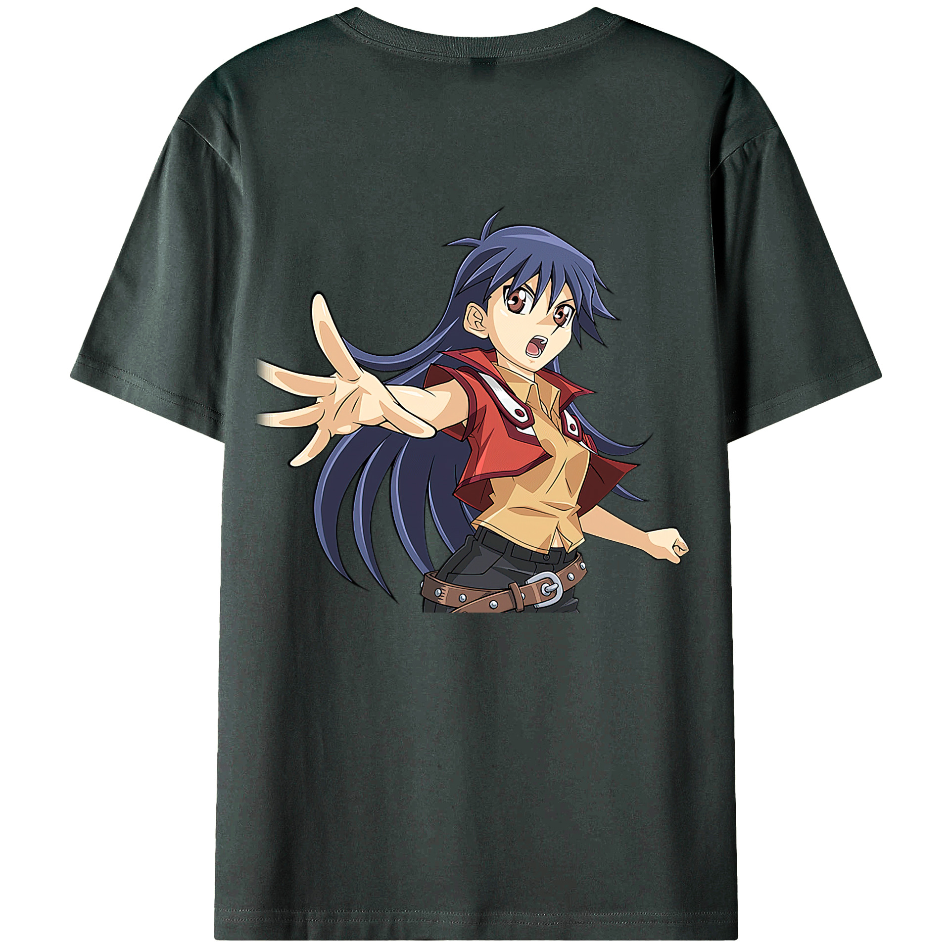 （画像用） 遊☆戯☆王 Yu-Gi-Oh! 綿100％ メンズ半袖Tシャツ（バックプリント） 通気性